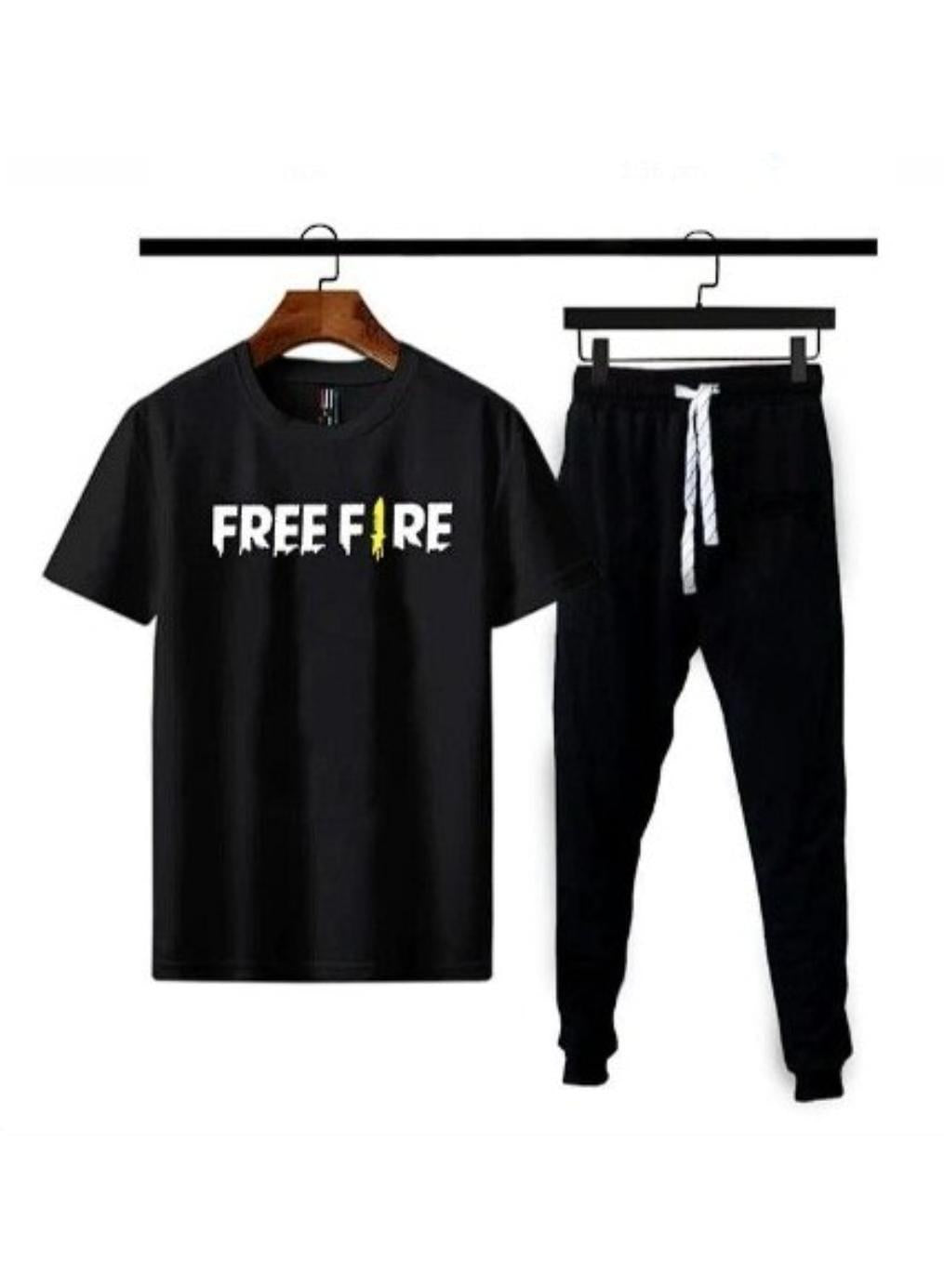 Men Free Fire Printed Black Track Suit Medium to XL